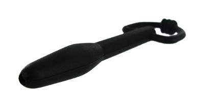 Silicone Cum Thru D-Ring Penis Plug Black Sex Toy Product