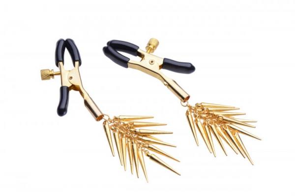 Lure Adjustable Nipple Clamps With Gold Spikes Sex Toy Product