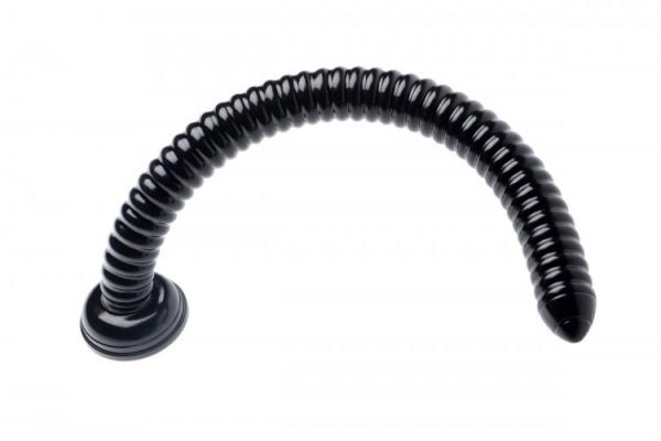 Hosed 19 Inches Ribbed Anal Snake Black Probe Sex Toy Product