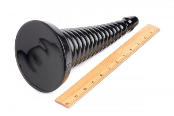 Giant Ribbed Anal Cone Black Sex Toy Product