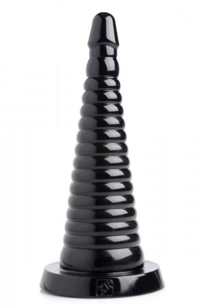 Giant Ribbed Anal Cone Black Sex Toy Product