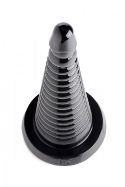 Giant Ribbed Anal Cone Black Sex Toy Product