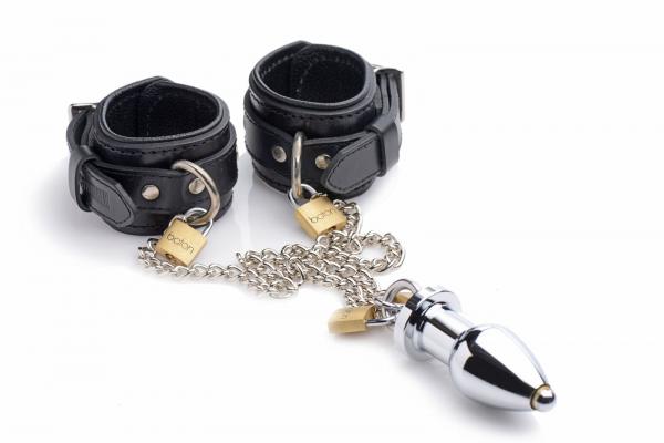 Wrist Cuffs To Anal Plug Bondage Kit Sex Toy Product