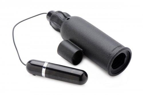 Lightning Stroke Silicone Stroker With Vibrating Bullet On