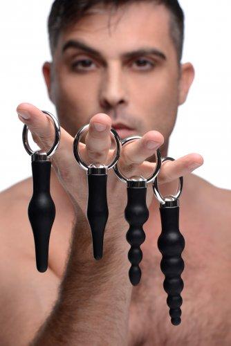 4 Piece Silicone Anal Ringed Rimmers Set Black Sex Toy Product