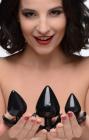 Triple Spades 3 Piece Anal Plug Set Black