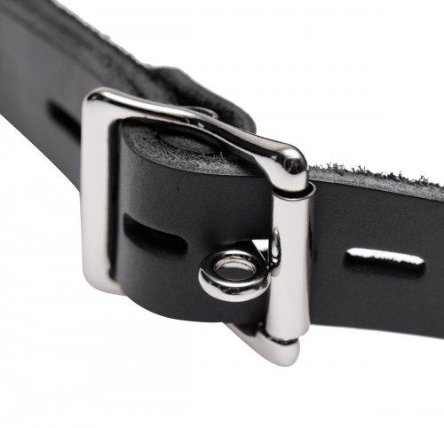 Feeder Locking Open Mouth Gag Black Leather O/S Image 3