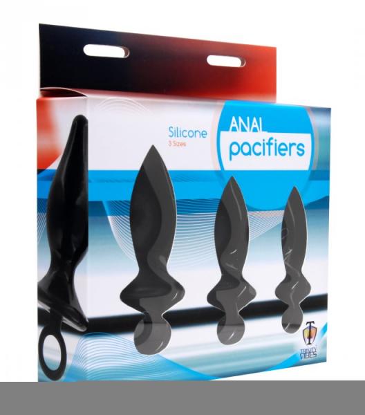 Butt Plug Kit Black 3 Pacifiers  Sex Toy Product