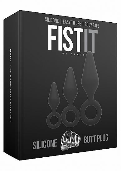 Silicone Butt Plug Set Black 3 Sizes Sex Toy Product