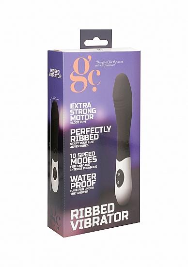 Ribbed Vibrator Black Sex Toy Product