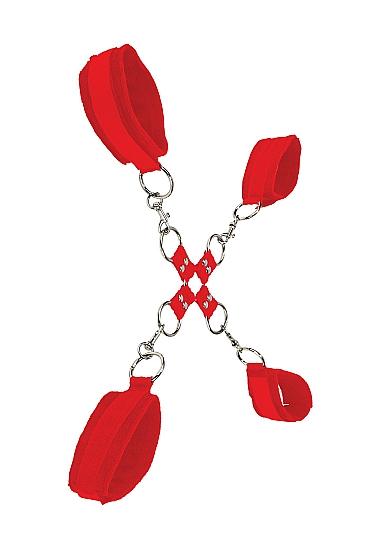 Ouch Velcro Hand And Leg Cuffs Red Sex Toy Product