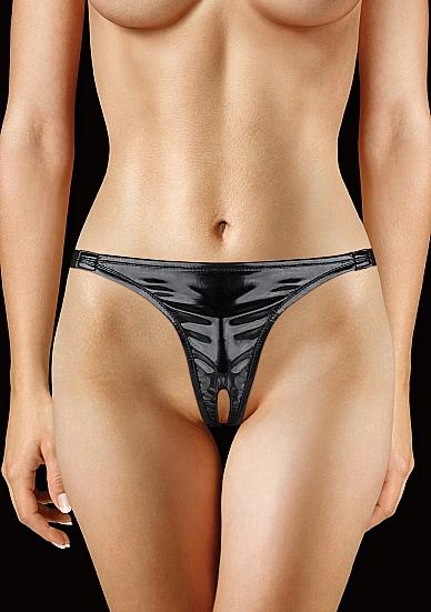 Adjustable Panty with Vibrating Bullet Black