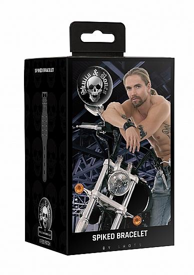 Ouch! Skulls & Bones Bracelet With Spikes Black Sex Toy Product