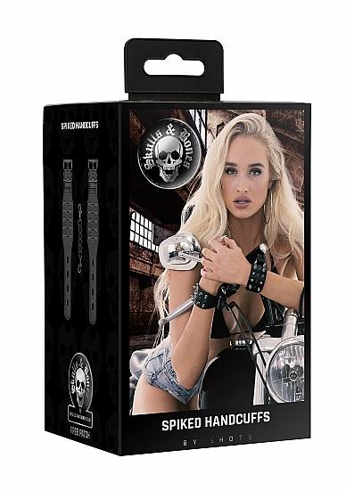 Ouch! Skulls And Bones Handcuffs With Spikes Black Sex Toy Product