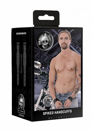 Ouch! Skulls And Bones Handcuffs With Spikes Black Sex Toy Product
