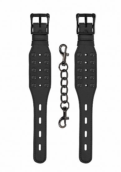Ouch! Skulls And Bones Handcuffs With Spikes Black Sex Toy Product
