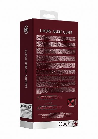 Luxury Ankle Cuffs - Burgundy Sex Toy Product