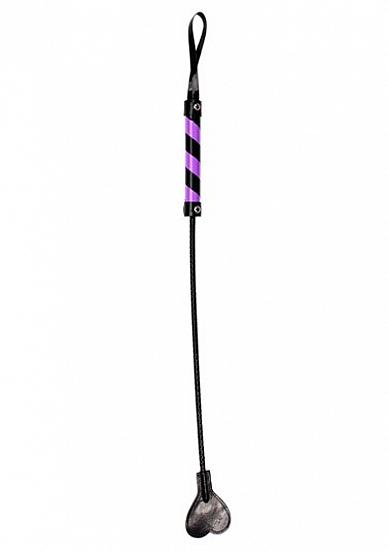Heart Tipped Crop - Pvc - Black / Purple Sex Toy Product