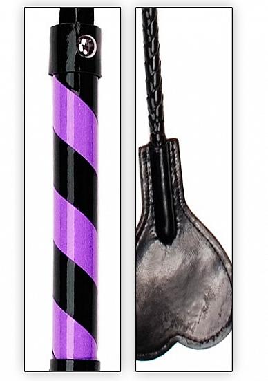 Heart Tipped Crop - Pvc - Black / Purple Sex Toy Product