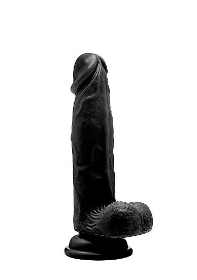 Realistic Cock 8 inches with Scrotum Black Dildo Sex Toy Product