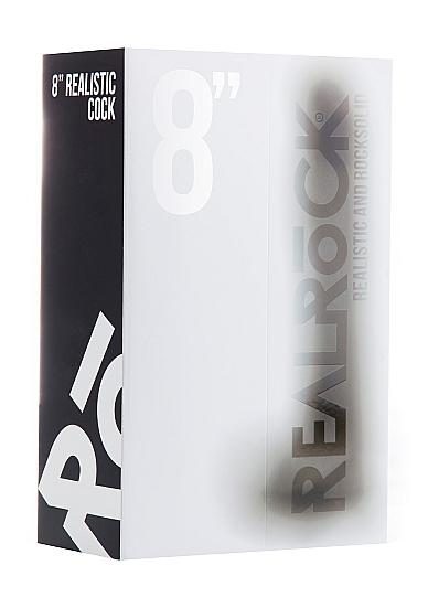 Realistic Cock 8 inches with Scrotum Black Dildo Sex Toy Product