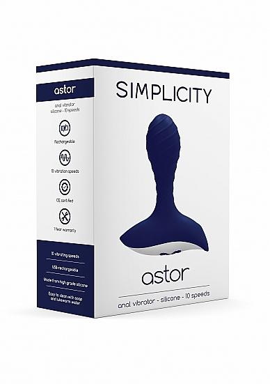 Simplicity Astor Anal Vibrator 10 Speed Blue Sex Toy Product