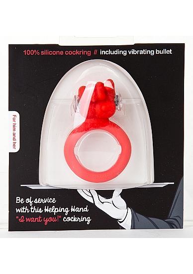I Want You Vibrating Cock Ring Red Sex Toy Product