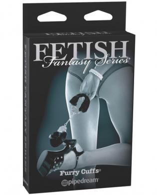 Limited edition fetish fantasy furry handcuffs - black Sex Toy Product