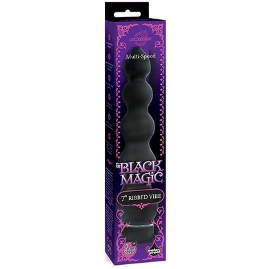 Black Magic 7 inches Ribbed Vibrator  Sex Toy Product
