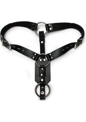 Anal Plug Harness with Cock Ring Black Sex Toy Product