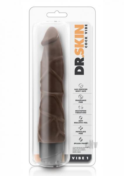 Dr Skin Cock Vibe 1 Chocolate Brown Realistic Dildo Sex Toy Product