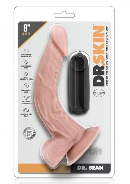 Dr Skin Dr Sean 8 inches Vibrating Cock Suction Cup Beige  Sex Toy Product