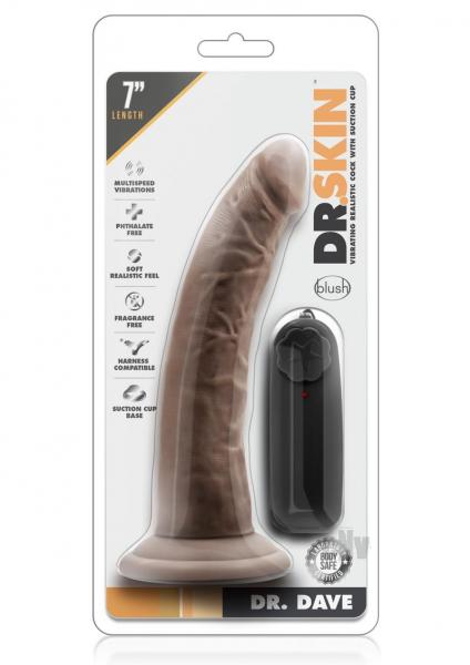 Dr Dave 7 inches Vibrating Cock Suction Cup Brown Sex Toy Product