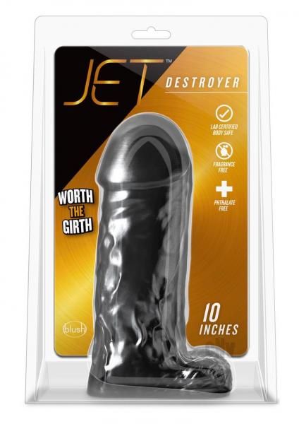 Jet Destroyer Carbon Black Metallic Dildo Sex Toy Product