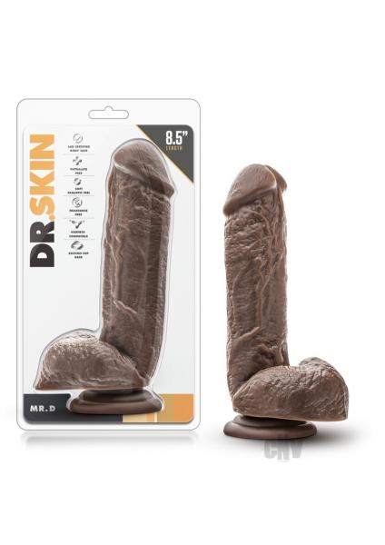Dr Skin Mr D 8.5 inches Dildo Chocolate Brown Sex Toy Product