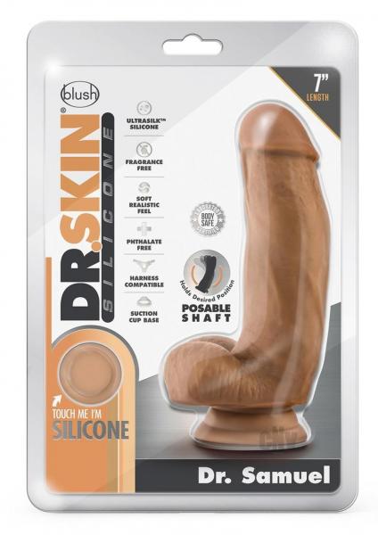 Dr. Skin Dr. Samuel Dildo With Suction Cup Silicone 7 In. Mocha