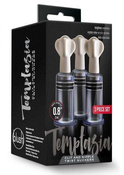 Temptasia Clitoris & Nipple Twist Suckers Set Clear Sex Toy Product