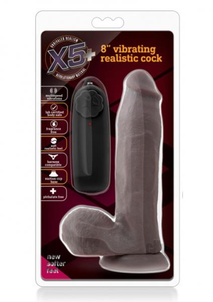 X5 Plus 8 inches Realistic Cock Chocolate Vibrating Sex Toy Product