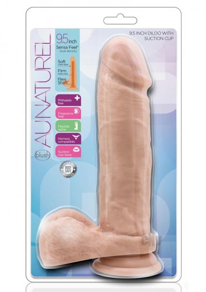 Au Naturel 9.5 Inches Dildo with Suction Cup Beige Sex Toy Product