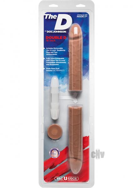 The Double D 16 inches Caramel Ultraskyn Tan Dildo Sex Toy Product
