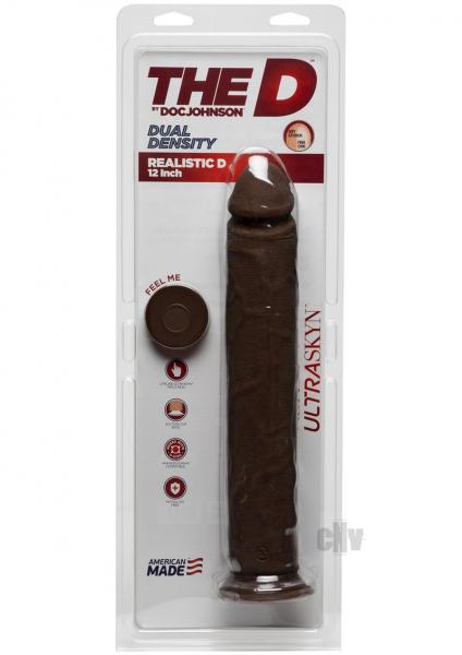 The D Realistic D 12 inches Chocolate Brown Dildo Sex Toy Product