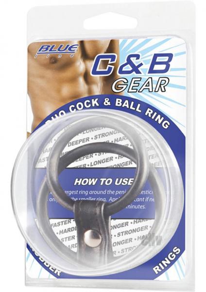 C & B Gear Duo Cock And Ball Ring Black Sex Toy Product