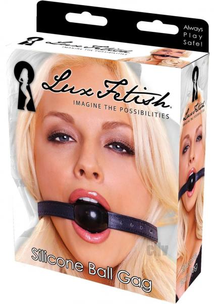 Lux Fetish Silicone Ball Gag Black O/S Sex Toy Product