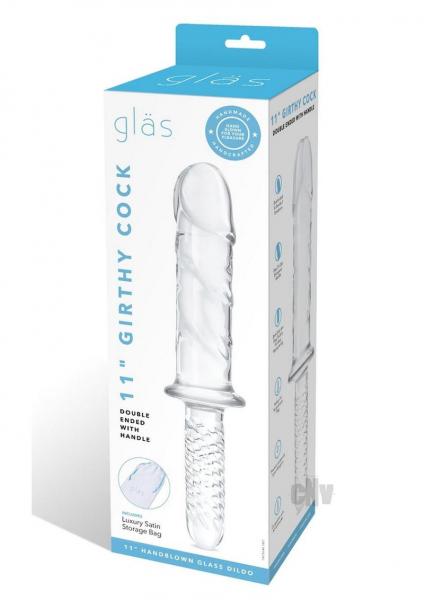 Glas 11 In. Girthy Cock Double Ended With Handle