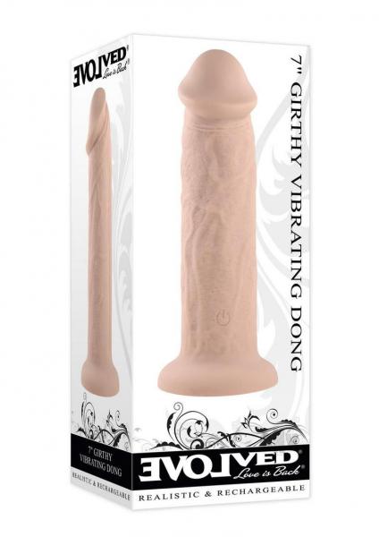 Evolved 7" Girthy Vibrating Dong - Light