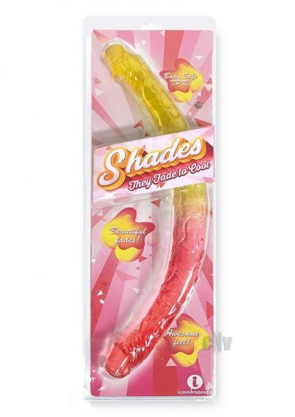 Shades Jelly Tpr Gradient Double Dong - Pink/yellow