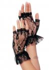 Lace Fingerless Ruffle Gloves Os Bk 12pk Sex Toy Product