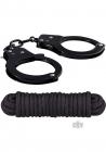 Metal Cuffs, Keys, Love Rope Black Sex Toy Product
