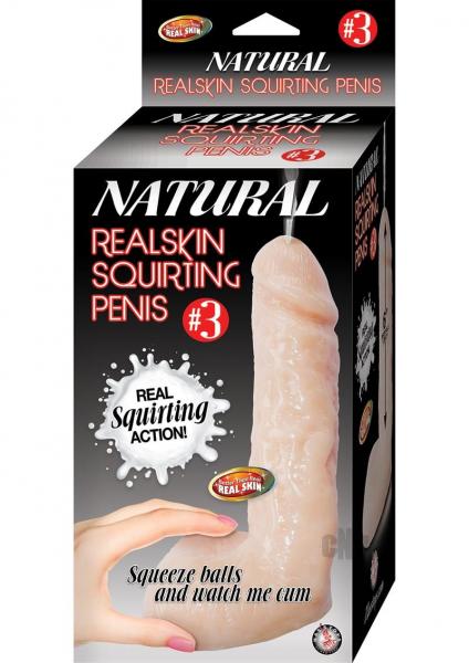 Natural Realskin Squirting Penis 03 7.5 inches Dildo Beige Sex Toy Product