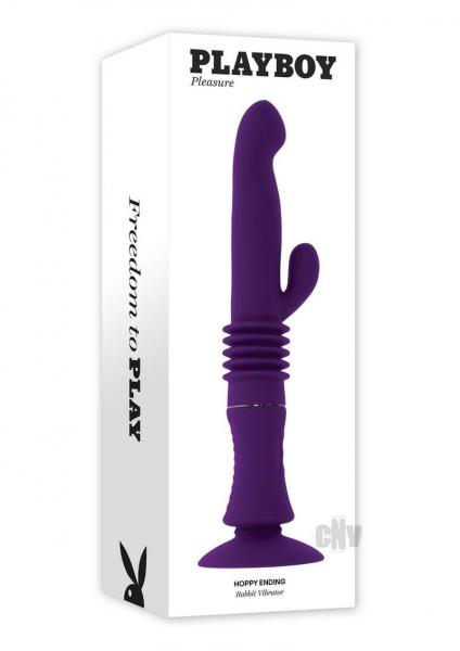 Playboy Hoppy Ending Rechargeable Silicone Thrusting Rabbit Vibrator Acai